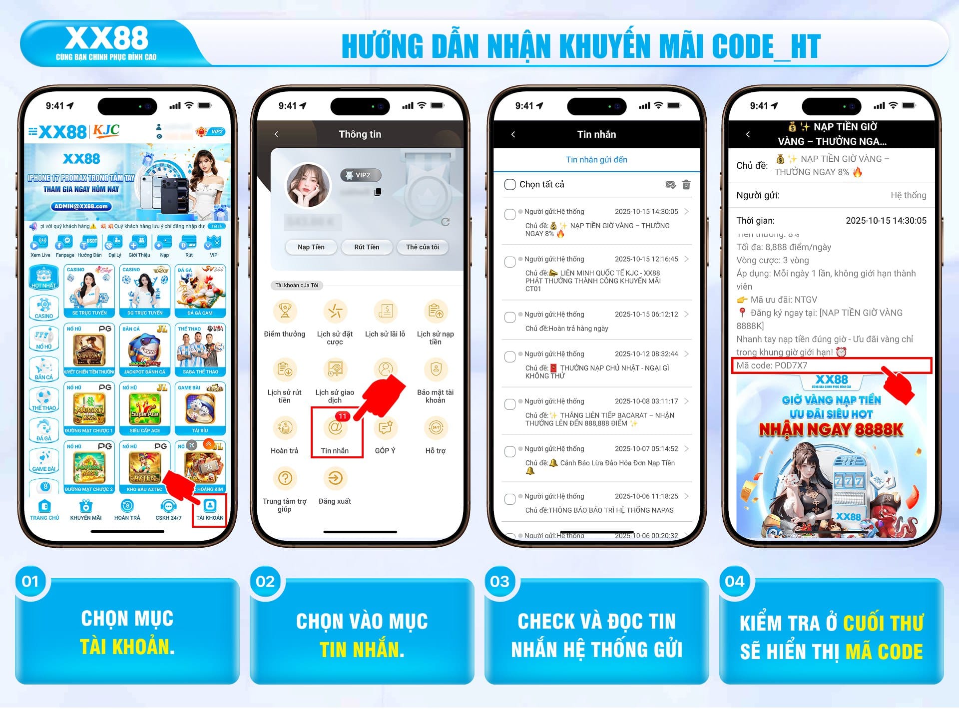 Cách nhận khuyến mãi code XX88