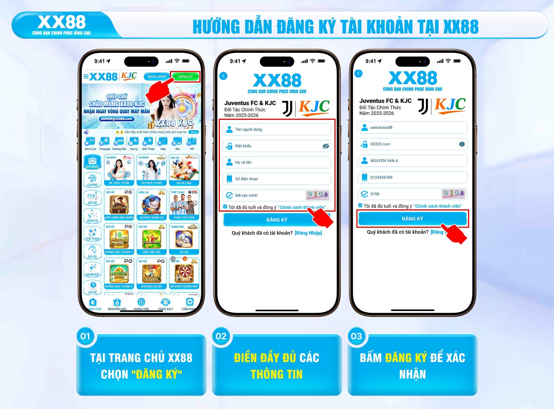 Đăng ký tài khoản XX88